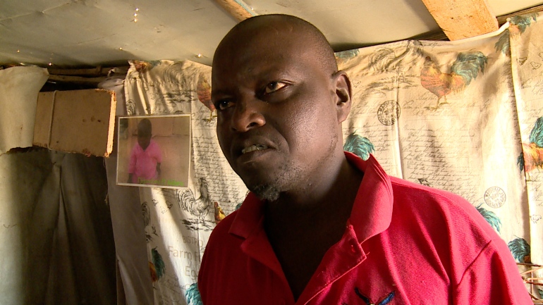 Lourens Ndura in his home on the outskirts of Swakopmund [Hamilton Wende/Al Jazeera]